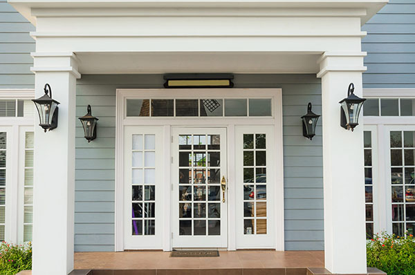 White replacement entry doors